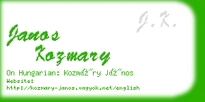 janos kozmary business card